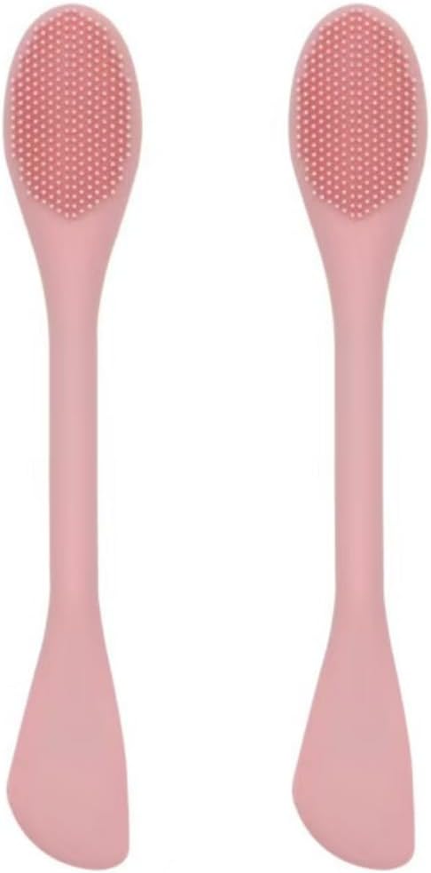 Silicone Cleansing Brush 2pcs(Pink),Mask Applicator and Skincare for Pore Cleansing，Exfoliating Face Scrubber,Makeup Removal Brush