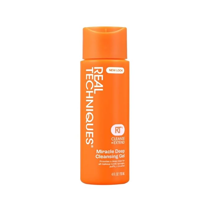 Real Techniques Miracle Deep Cleansing Gel, Makeup Brush & Sponge Cleaner Shampoo for Makeup Tools, Vegan & Cruelty-Free, 4 fl. oz./118 ml Bottle