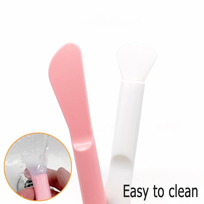 6 Pack Cosmetic Spatulas, Soft Silicone Spoon Scooper Extractor Tool for DIY Facial Mask Stick, Face Cream, Serum, Mud, Crafts, Makeup Applicator Brush for Mixing, Skincare, Sampling, Waxing
