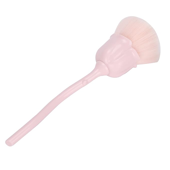 Nail Dust Brush Rose Shaped Elegant Nail Cleaning Dust Removal Makeup Loose Powder Blush Brush for Nail Salon and Household Use(08)