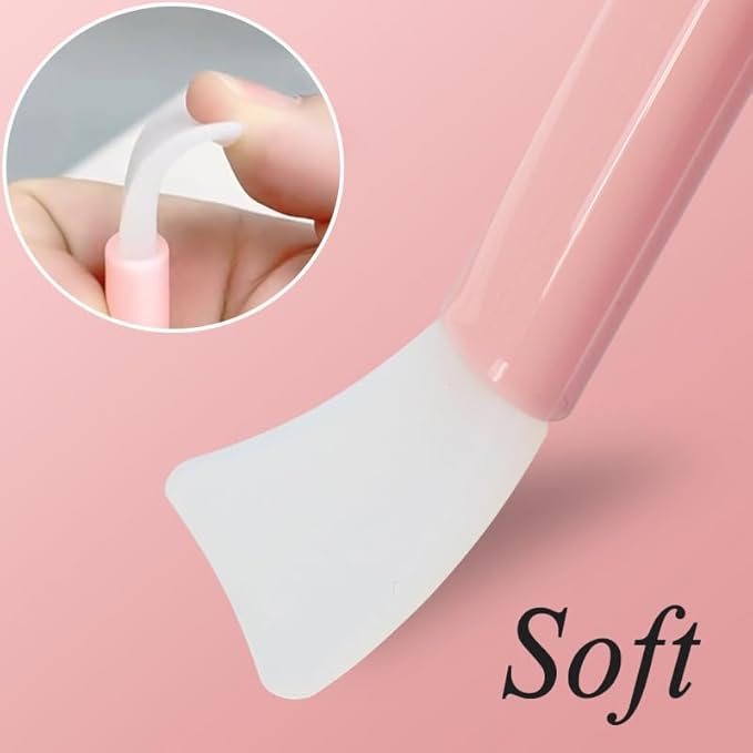 30pack 2-in-1 Soft Silicone Brush, Cosmetic Spatula for Face Mask Cream Stick Plastic Tip Spoon Disposable Beauty Makeup Tool for Mixing, Sampling, Waxing, DIY Facial Mask Skincare, Reusable