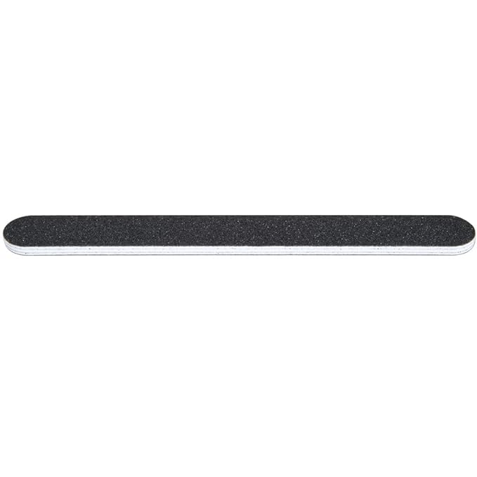 ForPro Professional Collection O-Files Foam Board, Double-Sided Manicure Nail File, 100/180 Grit, Individually-Wrapped, 6” L x .75” W, Black, 100-Count