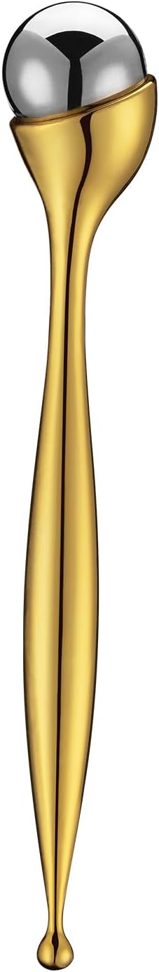 LISAPACK Metal Eye Cream Roller Wand, Face Massage, Facial Massager for Applicator, Reduce Puffiness (Gold)