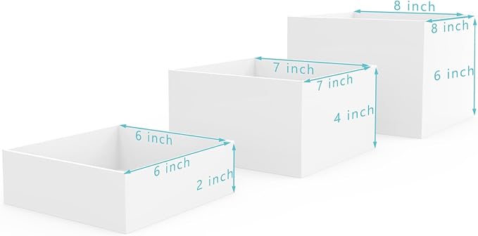 Laumffon Buffet Risers, Food Risers for Buffet Table, Display Stand Shelf for Catering Dessert Collectibles Jewelry Figures Show, Acrylic Cube Display Nesting Risers with Hollow Bottoms, 6 Pcs
