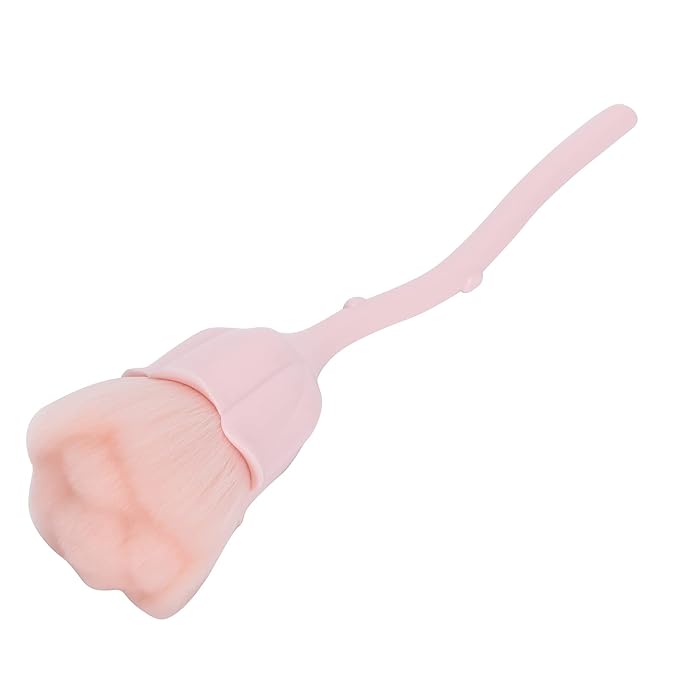 Nail Dust Brush Rose Shaped Elegant Nail Cleaning Dust Removal Makeup Loose Powder Blush Brush for Nail Salon and Household Use(08)