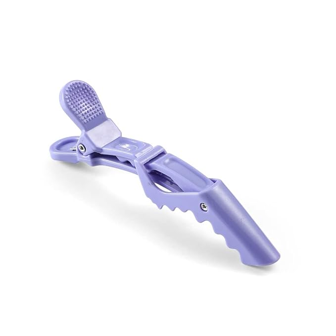 10pcs/set Multicolor Croc Clips Transparent Plastic Hairdresser Clip Hair Styling Sectioning Barrettes Professional Non Slip Alligator Clips Salon DIY Accessories Hairpins (10pcs-Lighe Purple)