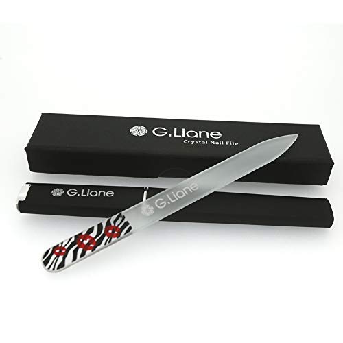 Premium Glass Nail File With Case Professional Crystal Fingernail Files Perfect Manicure Set For Women Men Kids Nail Care Gift Set(Black)
