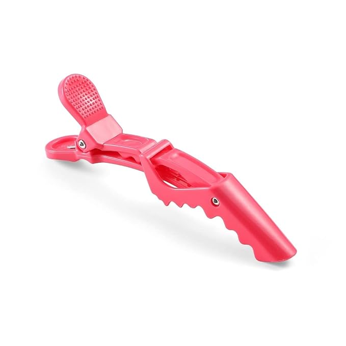 10pcs/set Croc Clips Transparent Plastic Hairdresser Clip Hair Styling Sectioning Barrettes Professional Non Slip Alligator Clip Salon DIY Accessories(10pcs-Watermelon Red)