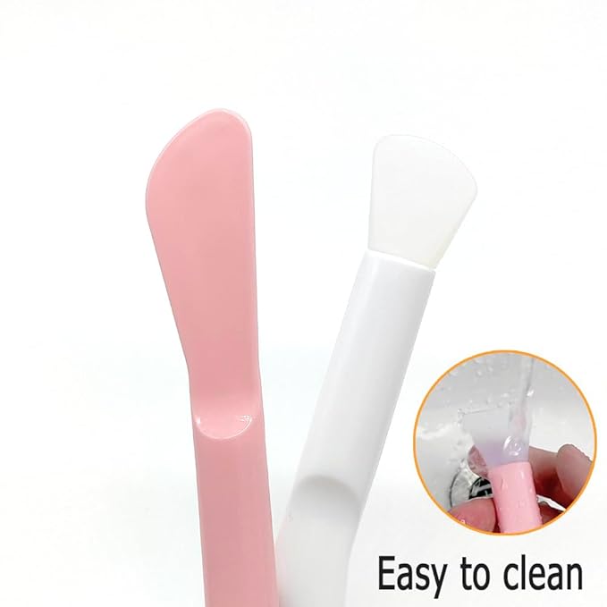 6 Pack Soft Silicone Facial Mask Applicator, Reusable Makeup Face Mask Brush Spatula, Plastic Beauty Cosmetic Scooper Tools for Clay, Cream, Gel, Mud, DIY Mixing, Skincare, Sampling, Waxing