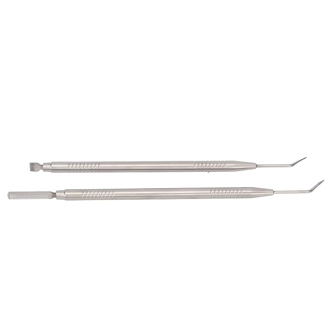 2 Pieces Eyelash Perm Tool,Lash Separator Tint Tool,Stainless Steel Lash Rods Tool with Comb for Eyelash Eyebrow Perming Tinting Curling Extensions (silver)