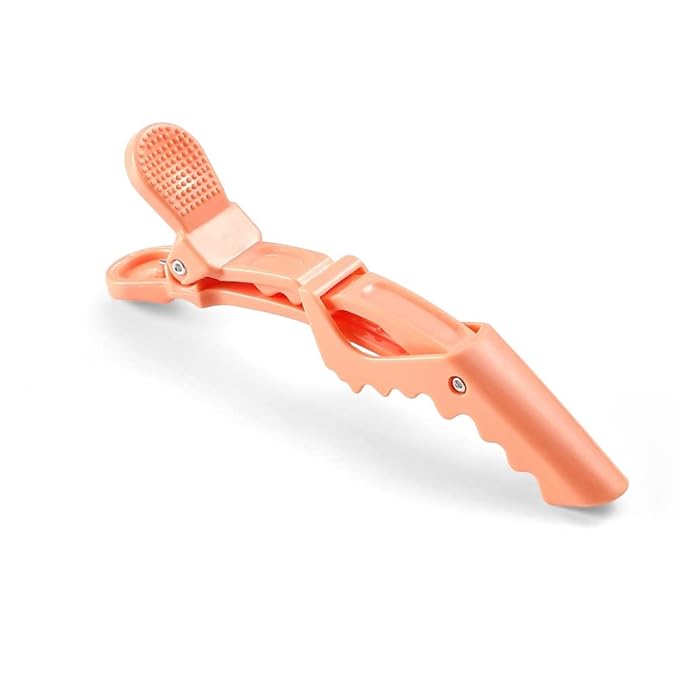 10pcs/set Multicolor Croc Alligator Clips - Transparent Plastic Hair Styling Sectioning Barrettes - Non Slip Professional Salon DIY Accessories - Hairpins (10pcs-Orange)