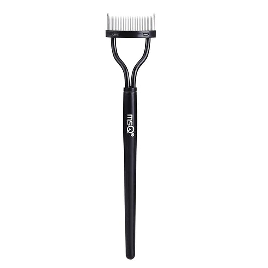 Eyelash Comb MSQ Eyelash Separator Tool Arc Designed Lash Brush Separator With Cover Lash Comb for Eye Makeup Brush Mascara Clump Remover Black (Includes a Mascara Wand)
