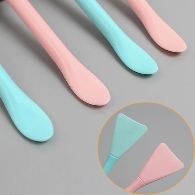 6 Pack Cosmetic Spatula, Small Silicone Applicator Face Brush for Skin Treatment DIY Facial Mud, Gel, Cream, Lotion, Powder, Clay, Plastic Scooper Extractor Tool for Mixing, Sampling, Waxing