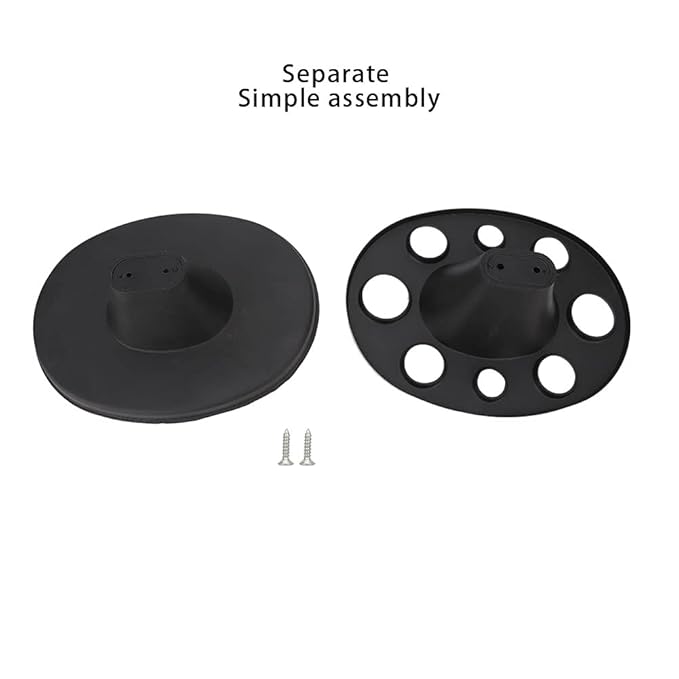 Ejoyous Hair Brush Holder, Plastic Round Comb Hair Accessory Organizer Display Rack Hair Styling Brush Stand Shelf Accessories for Salon Home (Black) (Black)