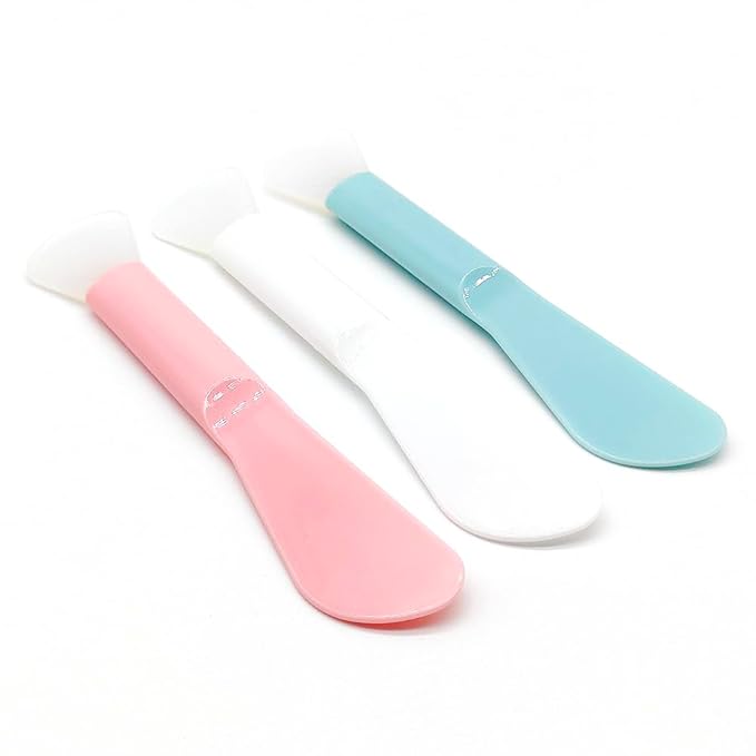 6 Pack Cosmetic Spatulas, Soft Silicone Spoon Scooper Extractor Tool for DIY Facial Mask Stick, Face Cream, Serum, Mud, Crafts, Makeup Applicator Brush for Mixing, Skincare, Sampling, Waxing
