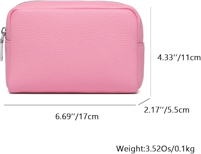 Makeup Bag Large Capacity Women's Classic Black Wash Bag Adjustable Partition Wash Brush and Cosmetic Carrying Bag (PU/Azalea Pink)