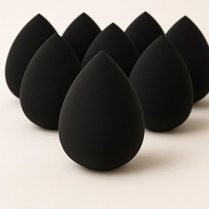 10 Pack Makeup Sponges for Foundation Blending Reusable Beauty Applicators for Liquid Cream & Powder Water Drop Design Latex Free and Fragrance Free