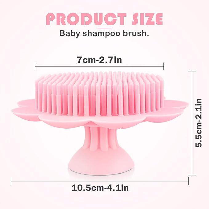 Baby Hair Scalp Massage Shampoo Brush with Soft Baby Bath Brush Silicone Massage Brush for All Hair Kid Newborn Toddler（）