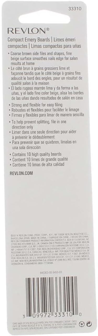 Revlon Compact Emory Boards 10 ct (33310) - Pack of 3