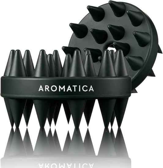 AROMATICA Dual-Sided Scalp Care Shampoo Brush - Silicone Scalp Massager Hair Growth, Scalp Scrubber & Exfoliator, Shampoo Brush for Shower Hair Wash and All Hair Types, Deep Cleansing Scalp Brush