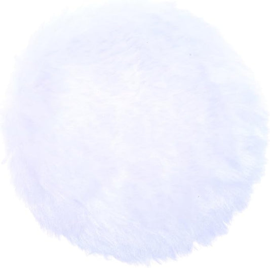 Anleolife 5Pcs White Large Fluffy Puffs For Body Powder Washable Face Powder 3 inch Blending Sponge Puff Round For Foundation Makeup Velour Puffs 5pcs/package