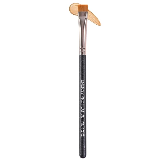 ENERGY Flat Eyeliner Eyebrow Concealer Brush Pro Flat Definer Firm Stiff Thin Synthetic Bristle Precision Lash Liner Brow Conceal for Defining Shaping Eyebrows with Gel Powder Cream Cake Makeup 212