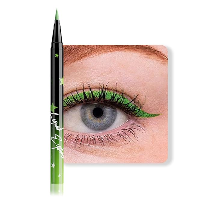 evpct Green Matte Liquid Eyeliner Waterproof Smudge Proof, Green Eye Liner Liquid Liner for Face Body Paint, Long-lasting Eyeliner Waterline Thin Quick-dry Eyeliners Pencil Eye Makeup Stay all Day