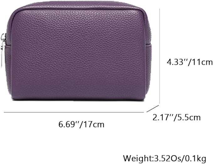 Makeup Bag Large Capacity Women's Classic Black Wash Bag Adjustable Partition Wash Brush and Cosmetic Carrying Bag (PU/Anemone Purple)