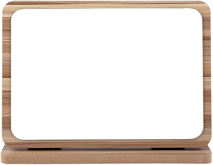 Aestivate Rectangle Compact Table Mirror Standing Wood Framed Mirror Desktop Mirror 90 Degree Rotating Mirror for Makeup Cosmetic (Vertical Rectangle)