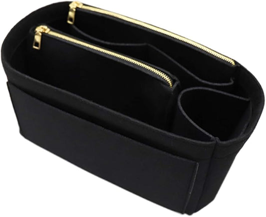 LEXSION Felt Purse Bag Organizer Insert with zipper Bag Tote Shaper Fit Speedy Neverful PM MM