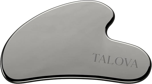 TALOVA - 304-Grade Stainless Steel Gua Sha Facial Tool, Easing Facial Tension, Massage and Sculpting Tool for Face and Body, Encourage Lymphatic Drainage, Jawline Sculptor, Skin Care Gift