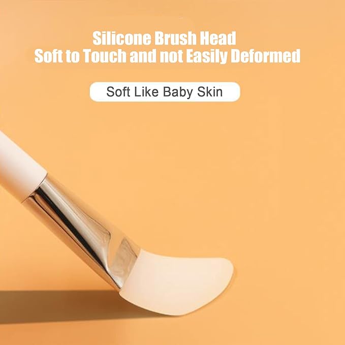 Facial Mask Application Brush, Soft Silicone Shovel Shape White Brush Head Cosmetic Tool for Body Lotion, Mud, Clay, Charcoal Mixed Mask