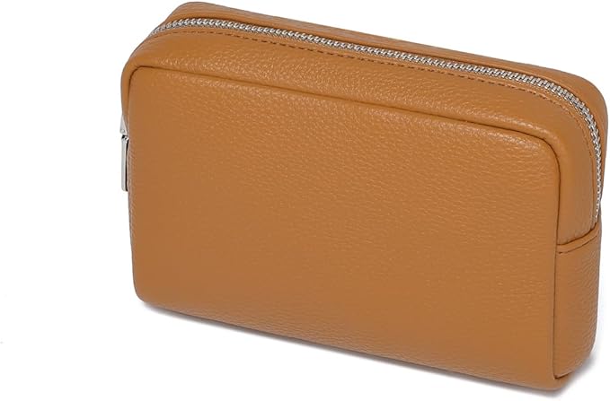 Makeup Bag Large Capacity Women's Classic Black Wash Bag Adjustable Partition Wash Brush and Cosmetic Carrying Bag (Ochre)
