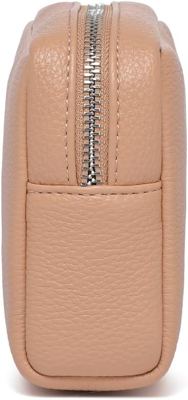 Makeup Bag Large Capacity Women's Classic Black Wash Bag Adjustable Partition Wash Brush and Cosmetic Carrying Bag (Camel pink)