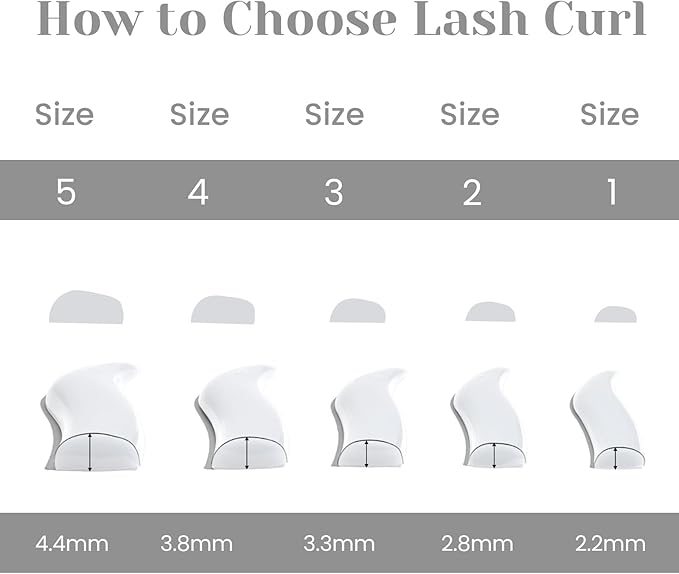 Libeauty Lash Lift Rods, Korean Glueless Lash Lift Pads, Designed for Open-eye Eyelash Lift, Self Adhesive Eyelash Perm Rods, Eyelash Lifting Tools & Supplies, 5 Sizes White