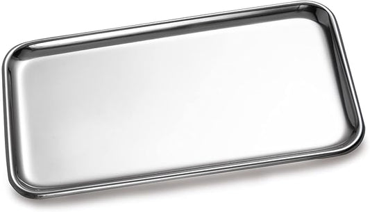 IMEEA Small Stainless Steel Tray, SUS304 Stainless Steel Vanity Tray for Jewelry, Perfume, Keys, Compact Bathroom Countertop Organizer, 8 x 4.64 Inch