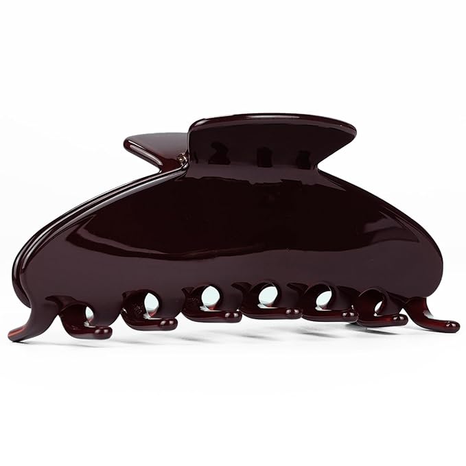 MAORULU Premium Durable Acetate Hair Claw Clips for Women Girls, 4 Inch Large Cute Jaw Clip for Thick or Thin Hair, Vintage Y2K Hair Clips, Dark Brown