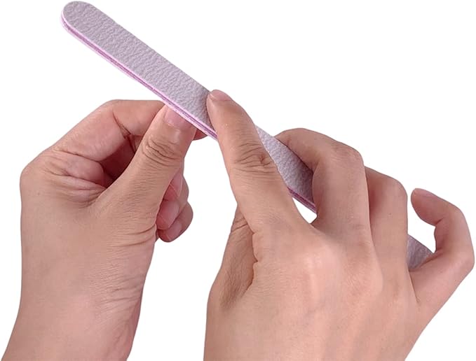 Nail File (200 Pcs), Bulk Emery Board Nail Files for Acrylic Nails and Natural Nails, 100/180 Grit Double Sided Emory Boards for Gel Nail Professional Reusable Washable Manicure Pedicure Kit Set Gray