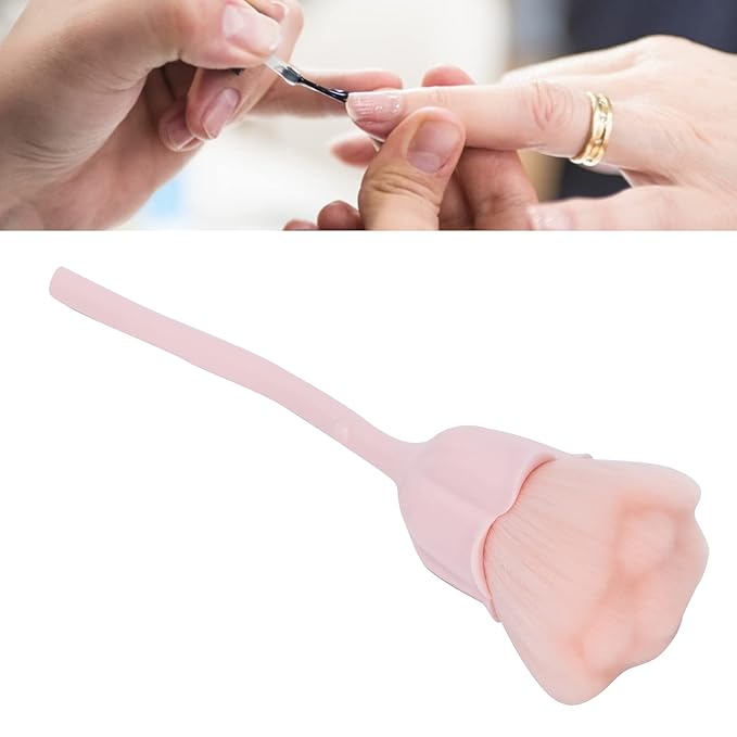 Nail Dust Brush Rose Shaped Elegant Nail Cleaning Dust Removal Makeup Loose Powder Blush Brush for Nail Salon and Household Use(08)