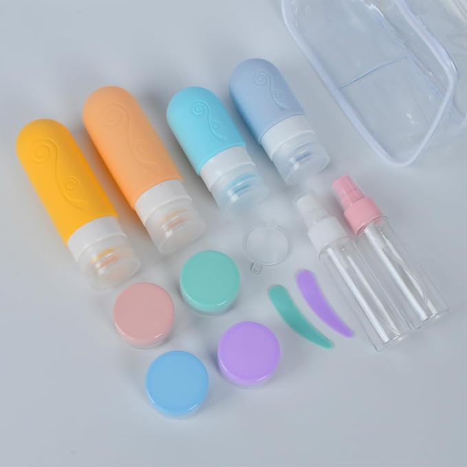 vodvob 16 Pack Travel Bottles Set for Toiletries, TSA Approved Travel Containers Leak Proof Silicone Squeezable Travel Accessories 2oz 3oz for Shampoo Conditioner Lotion Body Wash (BPA Free) (Orange)