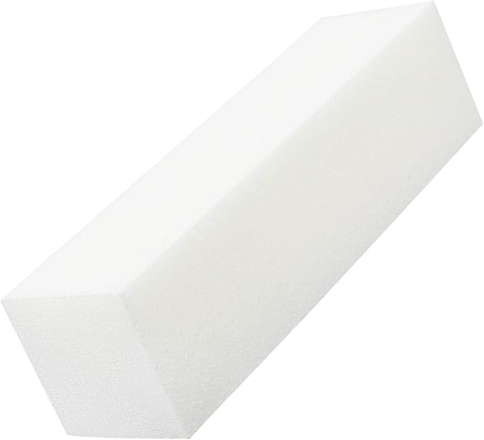 ForPro Professional Collection Super White Buffing Block, 120 Grit, Four-Sided Manicure and Pedicure Nail Buffer, 3.75” L x 1” W x 1” H, 20-Count