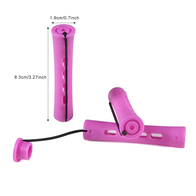 FEEL ME 30Pcs Purple Perm Rods for Long Short Hair, Plastic Cold Wave Rods, Non-Slip, Heatless, Medium Size