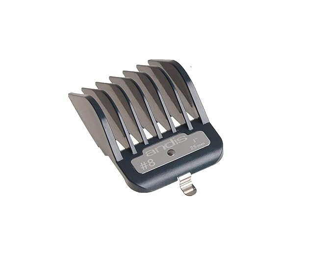 Andis Master Series Premium Hair Clipper Attachment Comb Set, Clipper Guards Cutting Guides with Metal Clip, Black, 7 Count