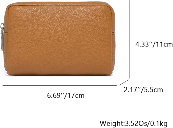 Makeup Bag Large Capacity Women's Classic Black Wash Bag Adjustable Partition Wash Brush and Cosmetic Carrying Bag (Ochre)