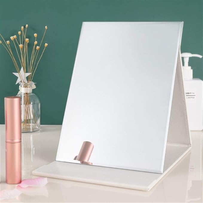 Zcooooool Large Portable Super HD Mirror - Multi Stand Angle Hand Free/Handheld/Tabletop Foldable 10x7 Inch
