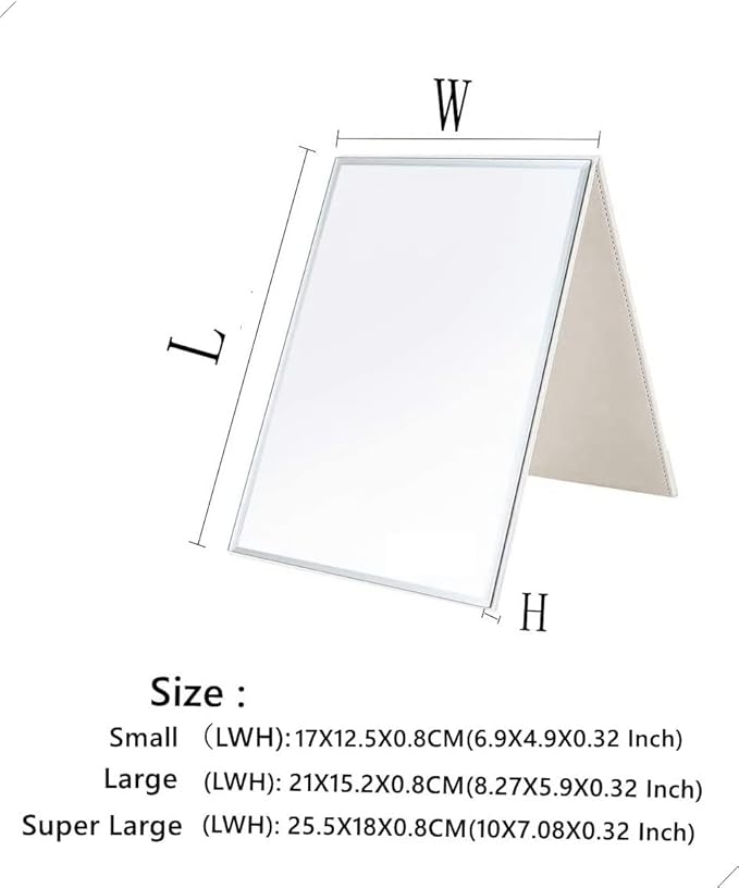 Zcooooool Large Portable Super HD Mirror - Multi Stand Angle Hand Free/Handheld/Tabletop Foldable Mirror 6.9x4.9 Inch