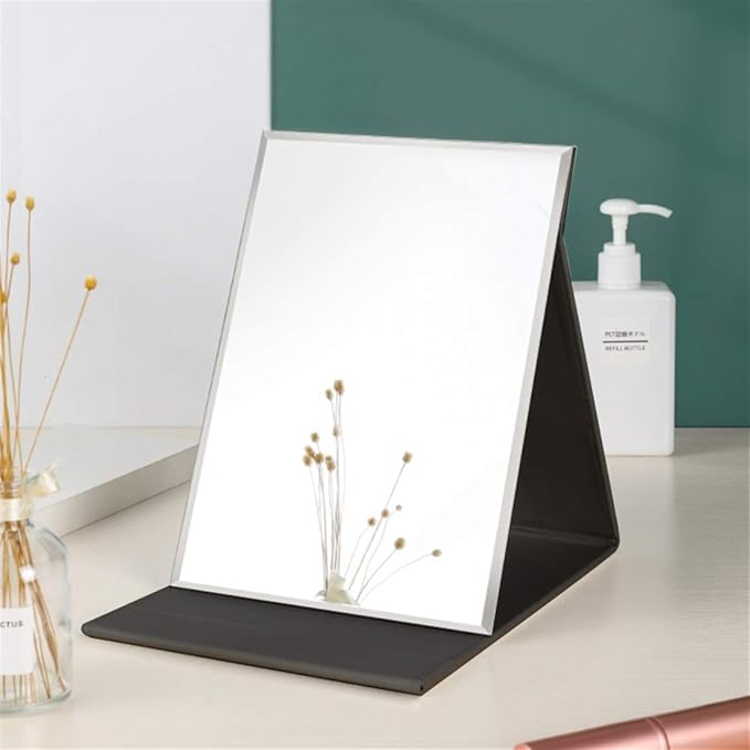Zcooooool Large Portable Super HD Mirror - Multi Stand Angle Hand Free/Handheld/Tabletop Foldable Mirror 10x7 Inch