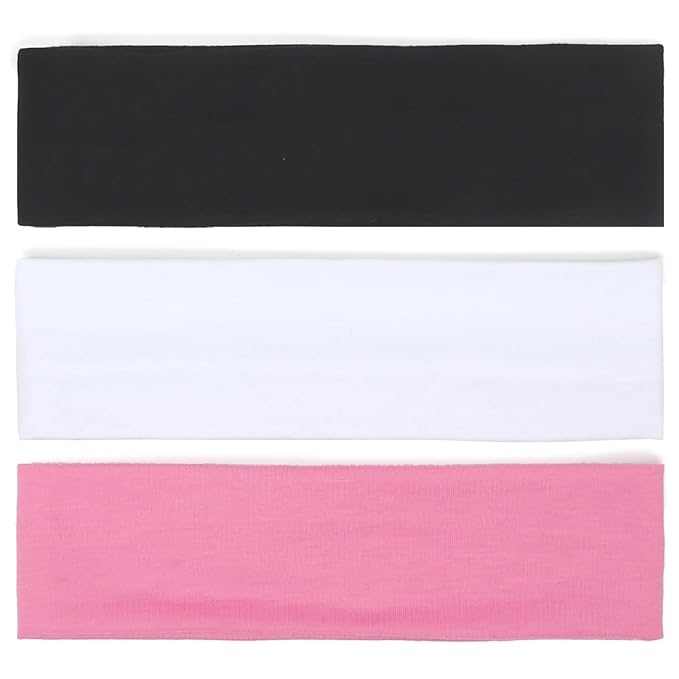 TERSE Headbands for Women Trendy Floral Print - Non Slip Summer Head Bands Soft Fabric Hair Bands for Workout Yoga Running Sport - Wide Thick Hair Wrap for Girls