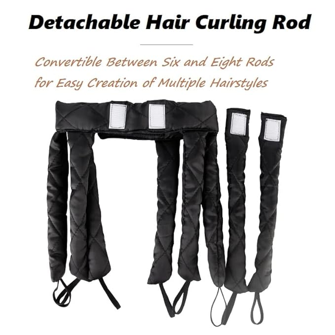 Heatless Curler,2026 New Upgraded Eight Claw Design Heatless Curls, You can Hair Curlers to Sleep in Soft Hair Rollers（Black）