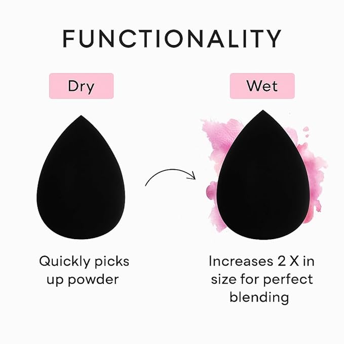 10 Pack Makeup Sponges for Foundation Blending Reusable Beauty Applicators for Liquid Cream and Powder Water Drop Design Latex Free and Fragrance Free